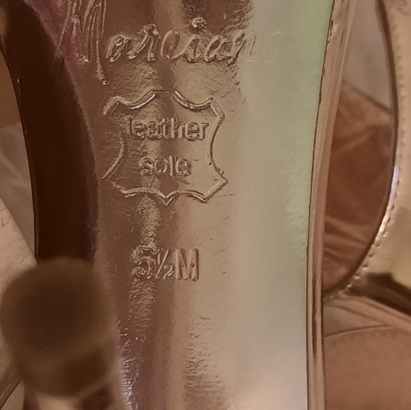 Marciano leather rosegold strappy stiletto espadrilles  heels sz 5.5 *AH - Picture 4 of 6